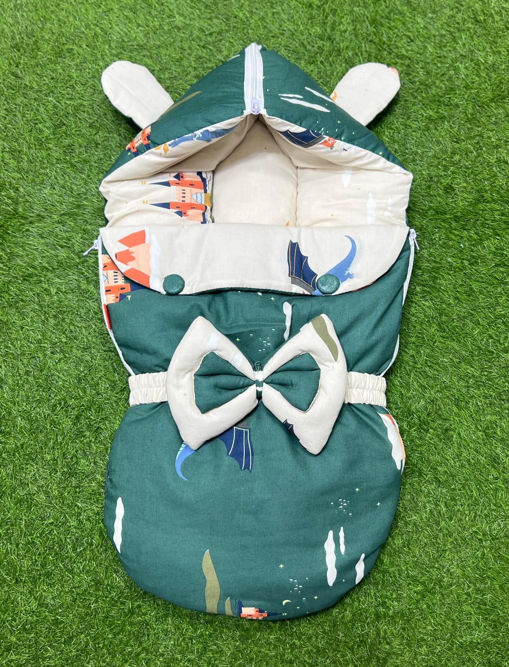 Army Green Double Bow Baby Carry Nest