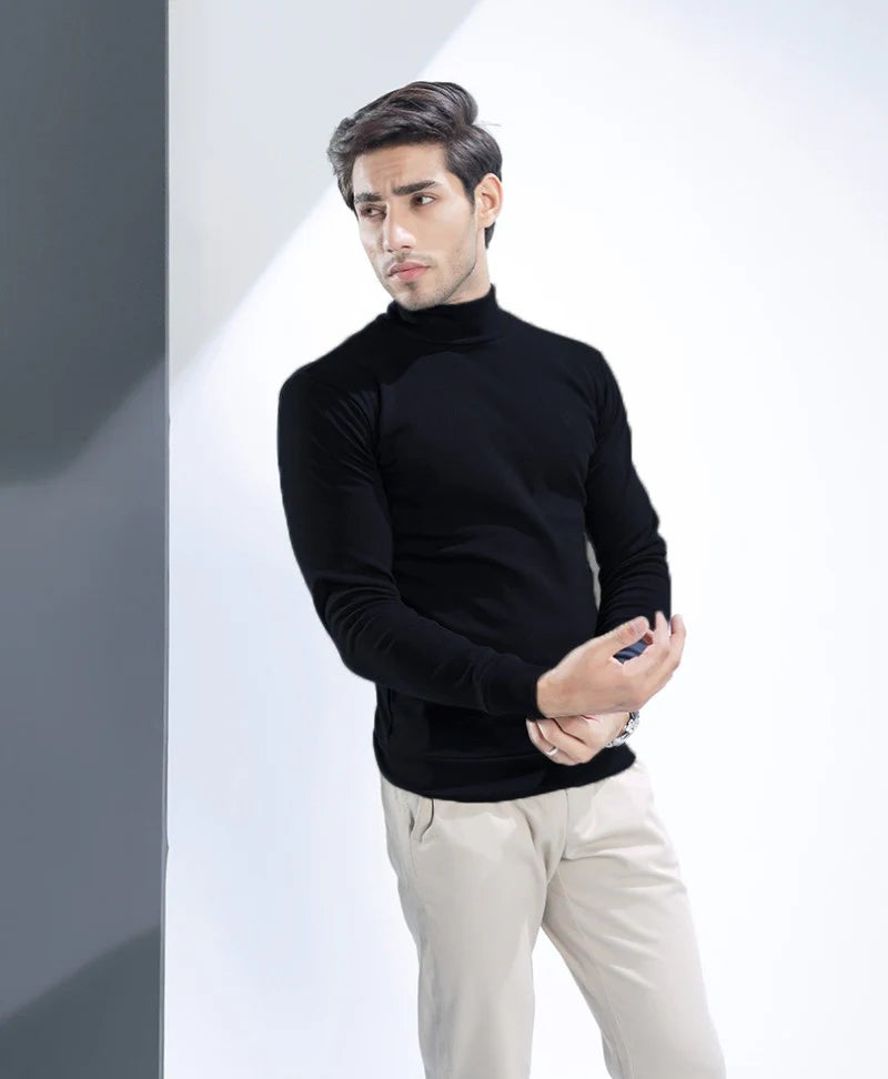 Black Mock Neck Sweater