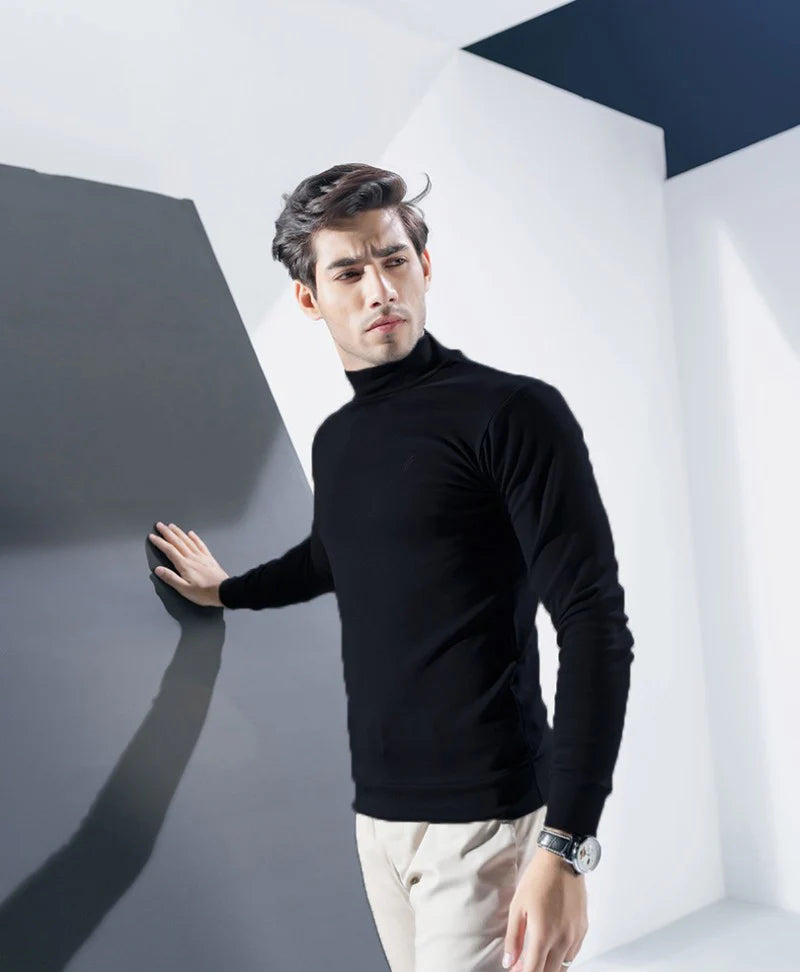Black Mock Neck Sweater