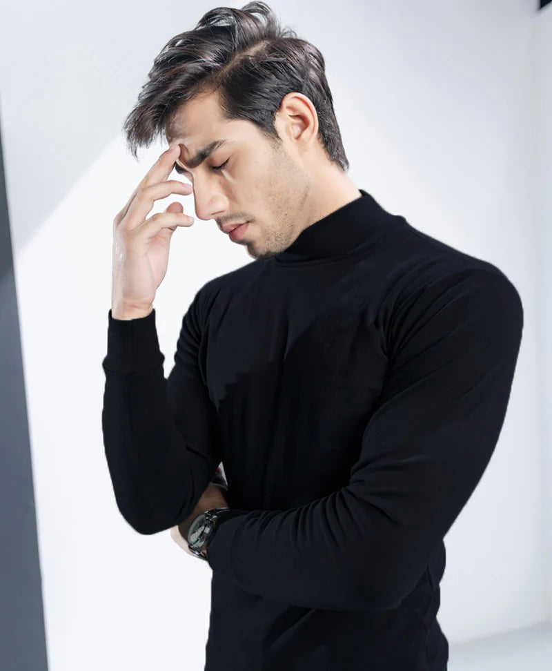 Black Mock Neck Sweater