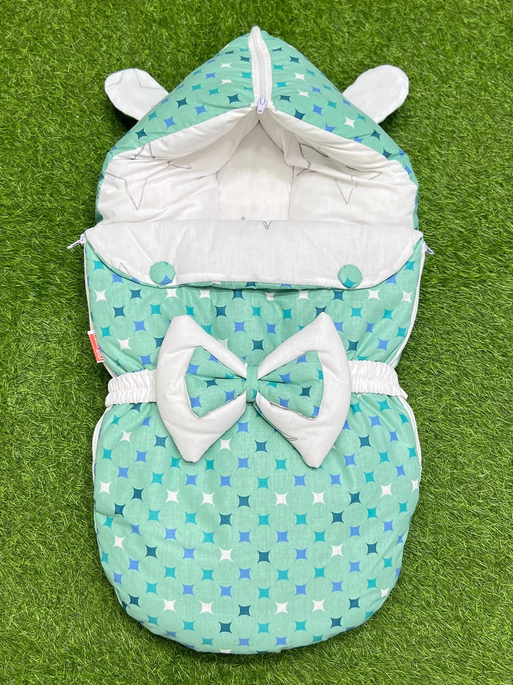 Green Multi Double Bow Baby Carry Nest