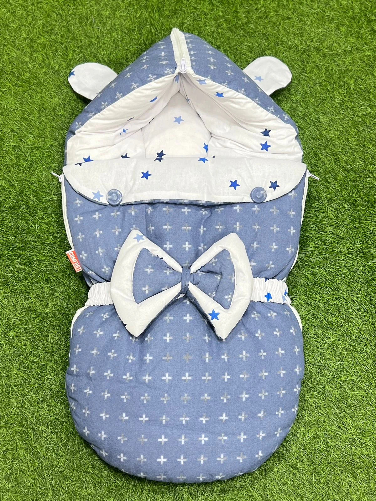 Lake Blue Double Bow Baby Carry Nest