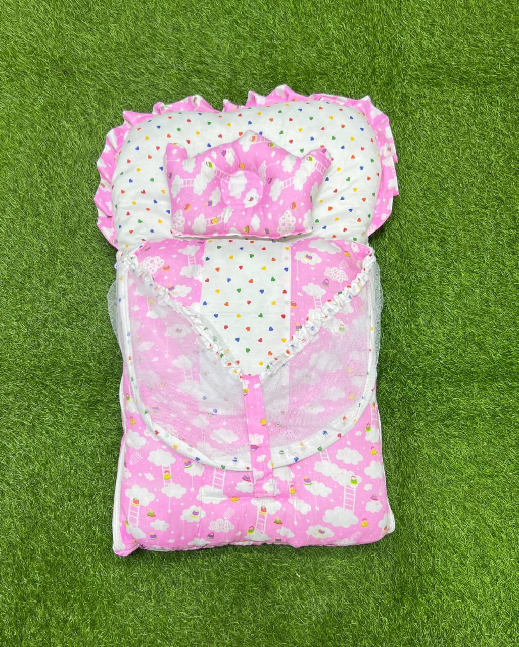 Pink Baby Carry Nest with Mosquito Net & Sleeping Bag