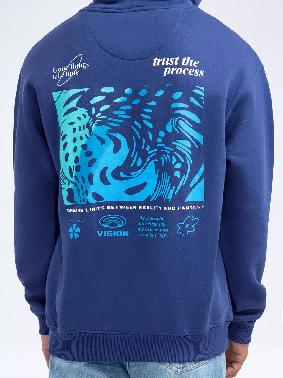 Classic Fleece Pullover Hoodie with Front & Back Print