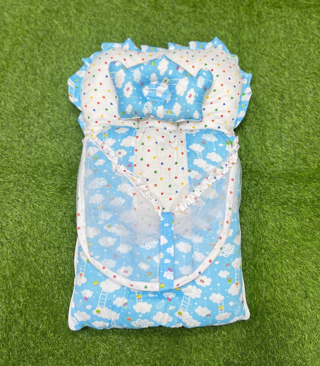 Blue Baby Carry Nest with Mosquito Net & Sleeping Bag