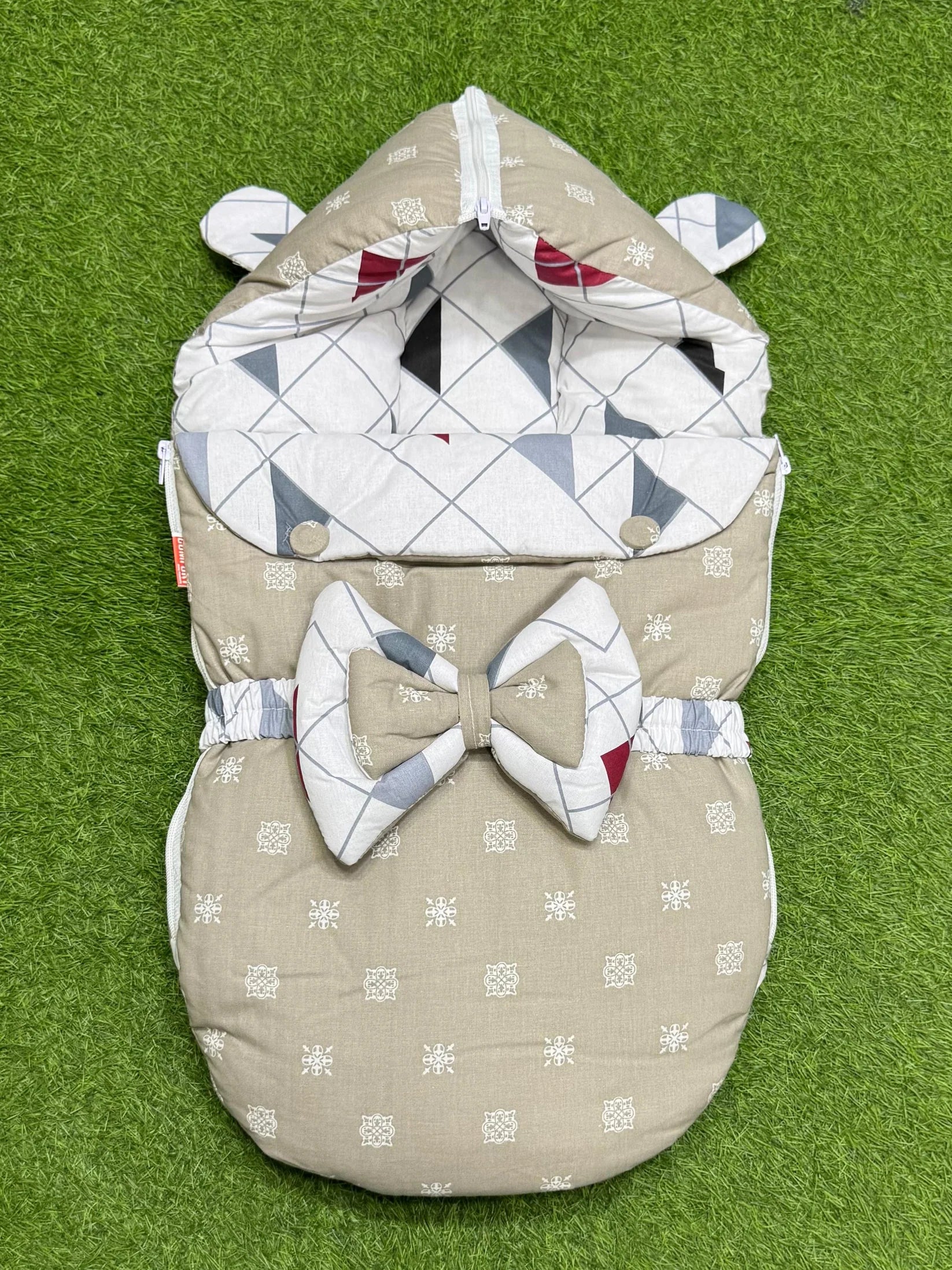 Brown Ice Double Bow Baby Carry Nest