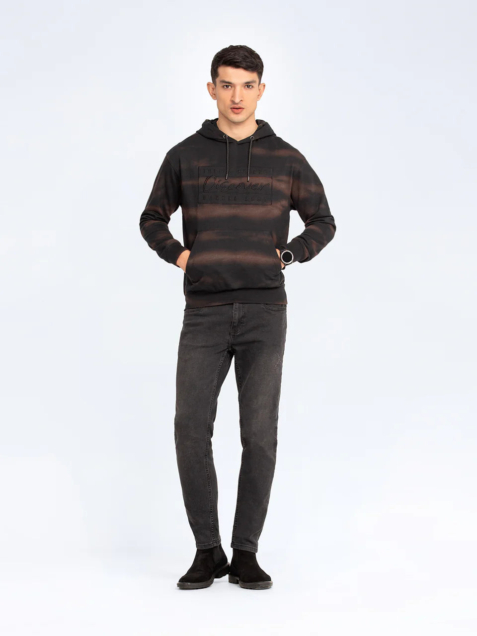 Regular Fit Pullover Hoodie – Cozy Fleece with Front & Back Print