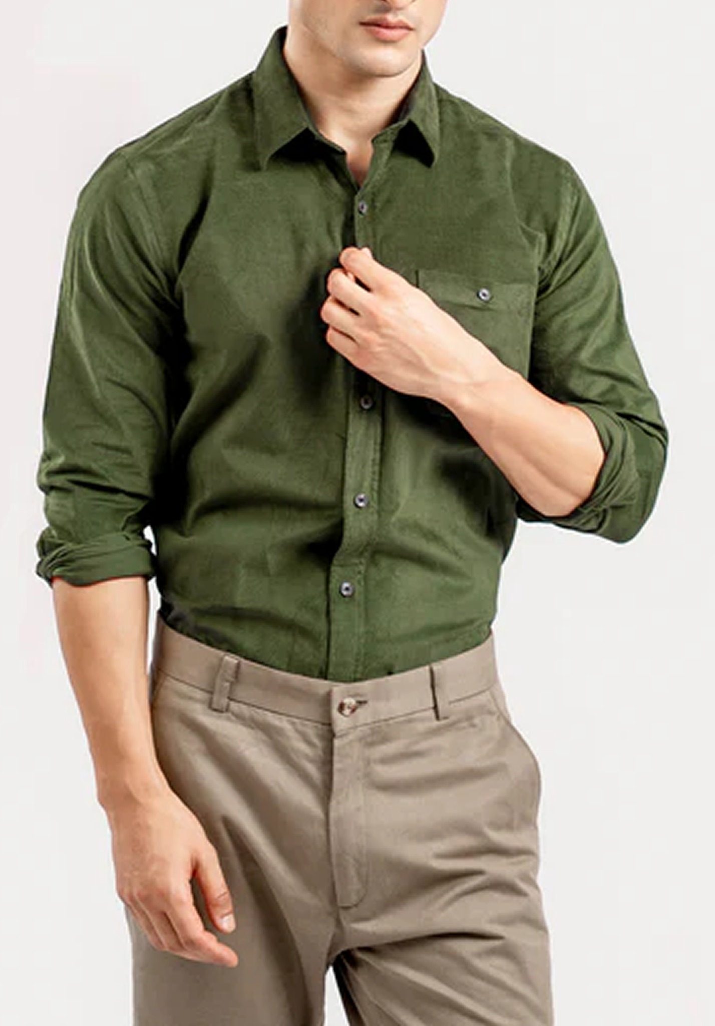Olive Green Corduroy Shirt