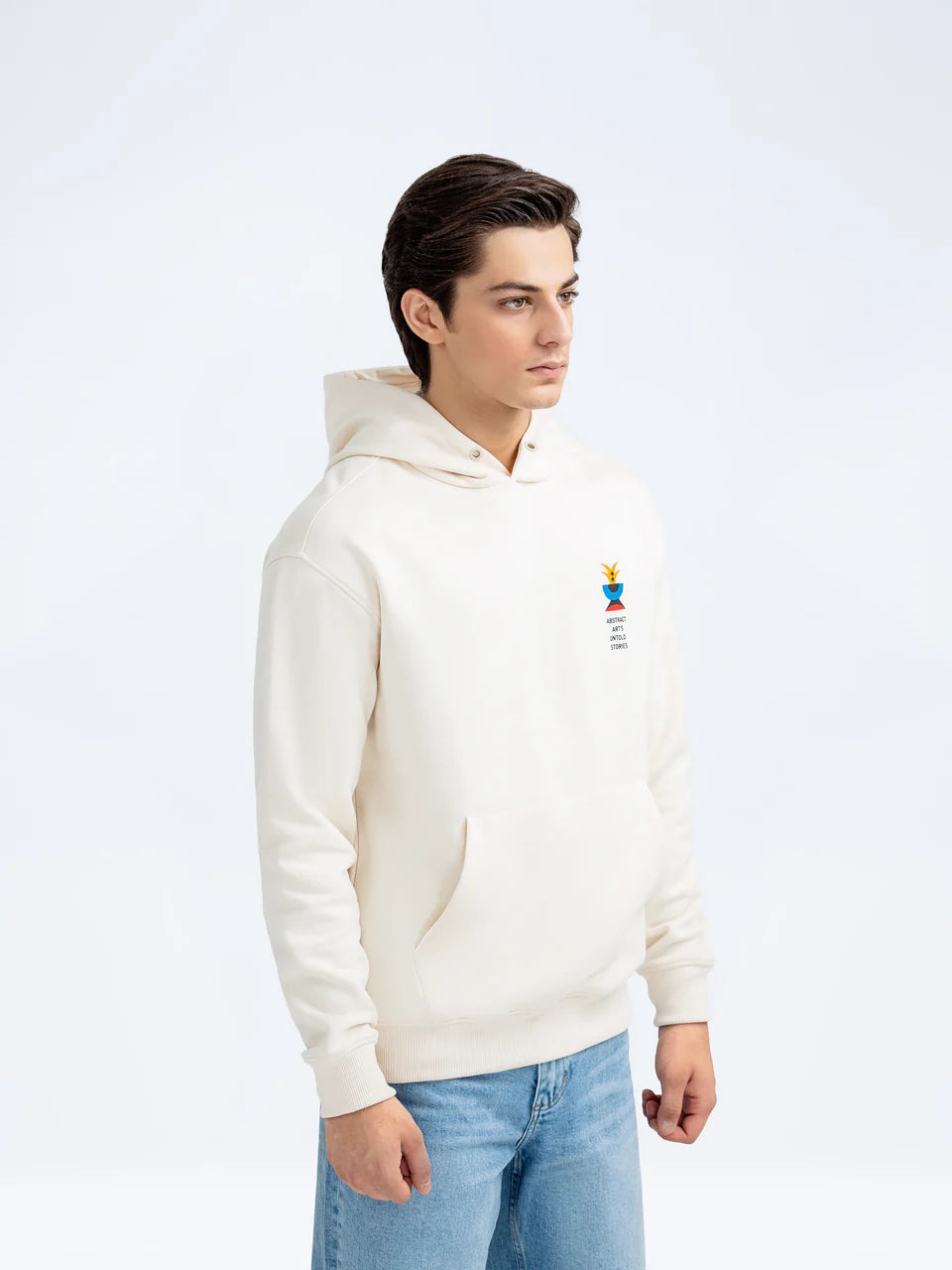 Casual Pullover Hoodie – Fleece with Front & Back Print