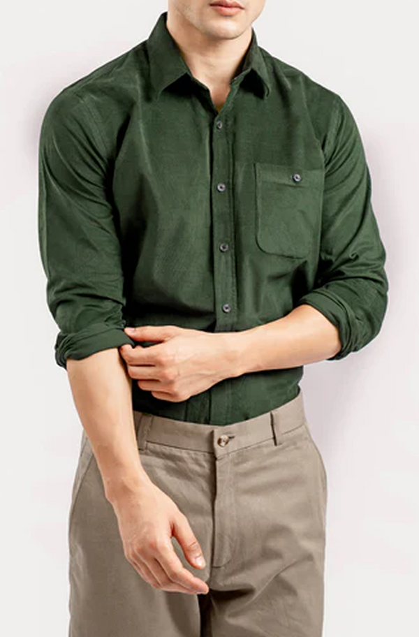 Dark Green Corduroy Shirt