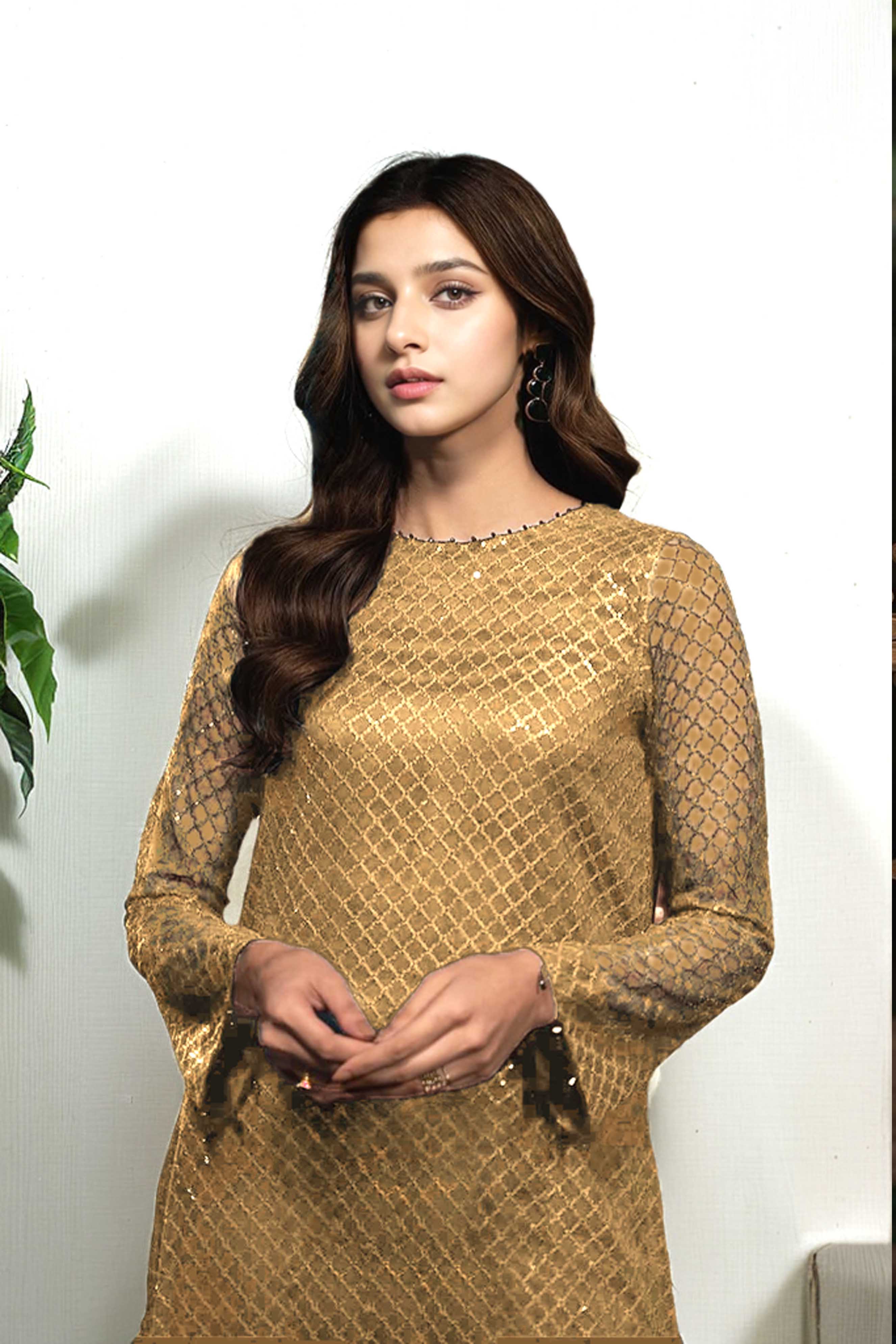 Elegant Golden Luxury Long Dress