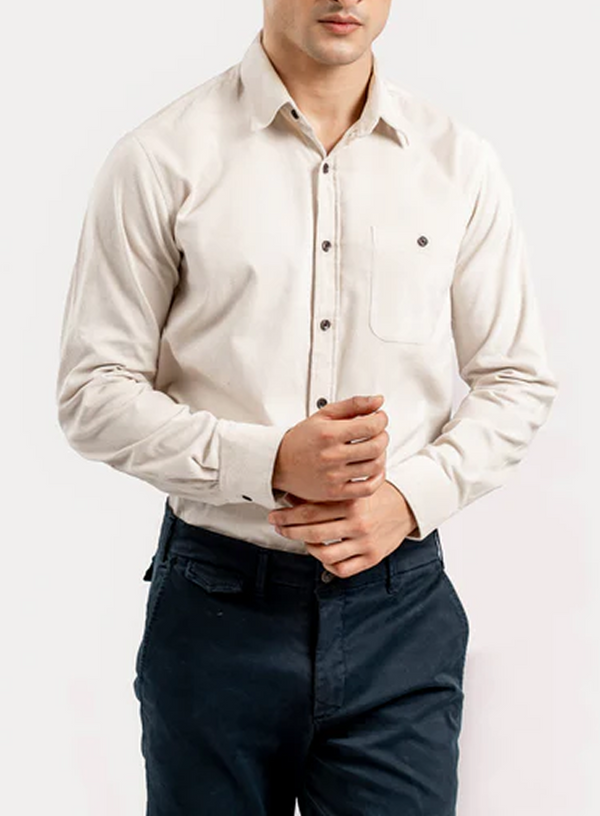 Light Beige Corduroy Shirt