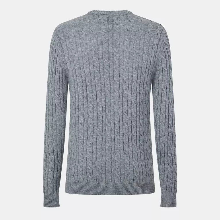 Men’s Merino Wool Blend Cable Knit Jumper