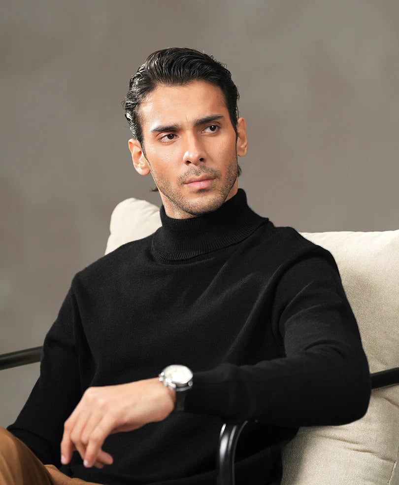 Black Turtleneck Sweater