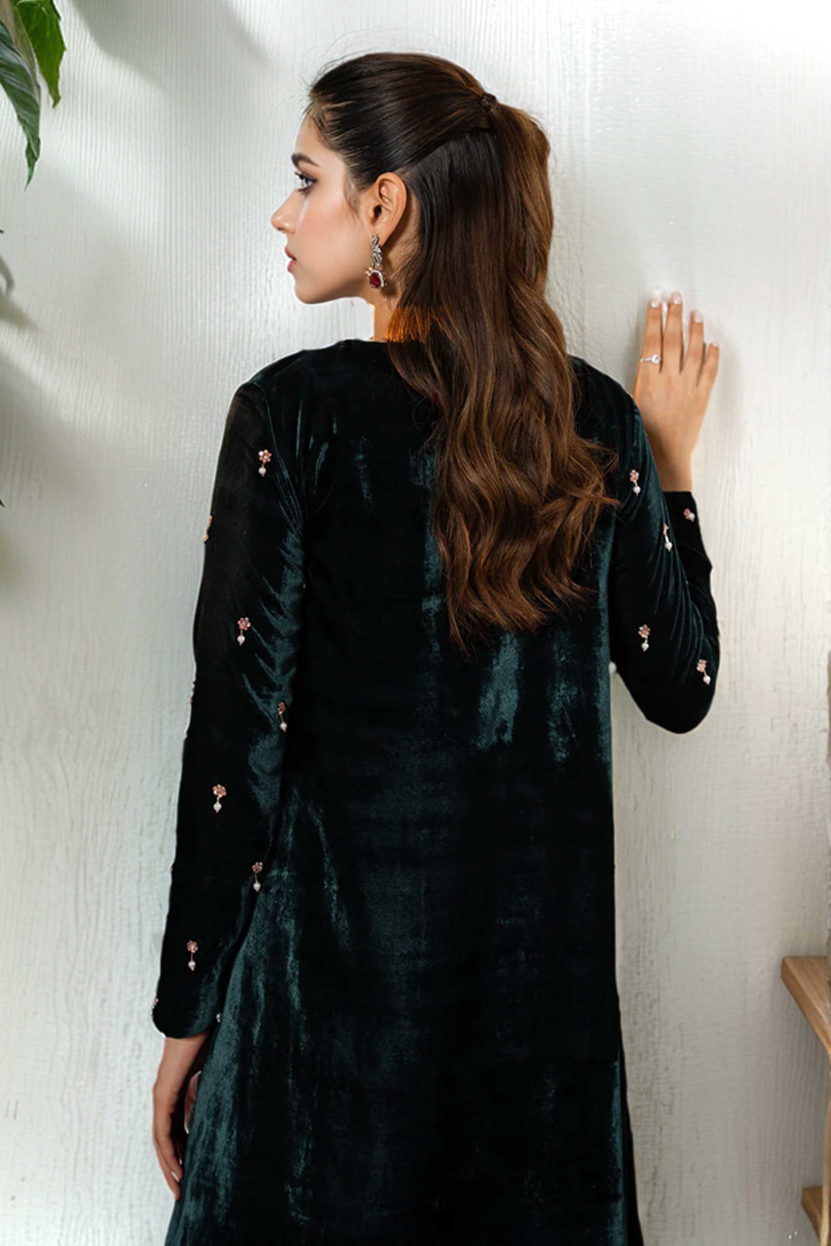 Emerald Green Velvet Maxi Dress