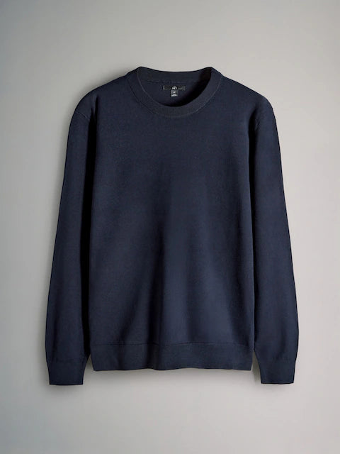 4-Pack Long Sleeve Knitted Crew Neck Jumpers in Black, Navy Blue, Khaki & Brown