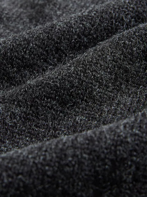 2-Pack Crew Neck Knitted Jumpers with Wool in Charcoal & Grey Marl