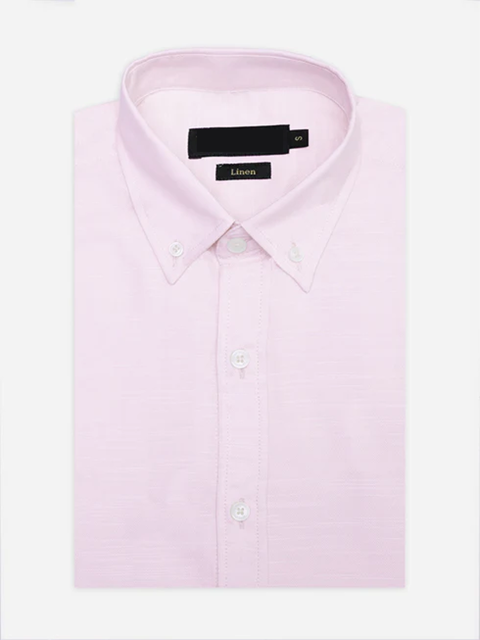 Light Pink Linen Blended Button Down Shirt