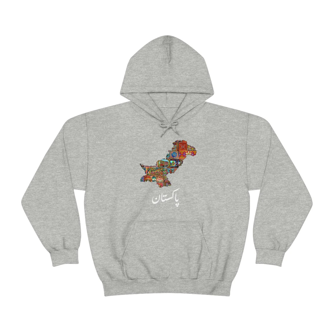 Pakistani Truck Art Map Hoodie | Desi Streetwear Sweatshirt | Urdu & Punjabi Design | Perfect Eid & Ramadan Gift