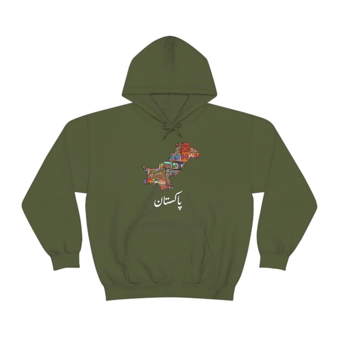 Pakistani Truck Art Map Hoodie | Desi Streetwear Sweatshirt | Urdu & Punjabi Design | Perfect Eid & Ramadan Gift